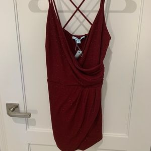 She and Sky Red Sparkly Romper NEW